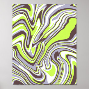 Abstract Green Swirl Pattern Poster