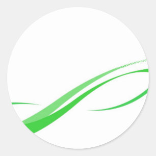 Abstract Green Swoosh Lines Background Classic Round Sticker