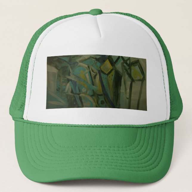 Abstract Green Trucker Hat (Front)