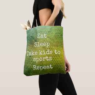 Abstract Green Watercolor, Eat Sleep Sports Repeat Tote Bag