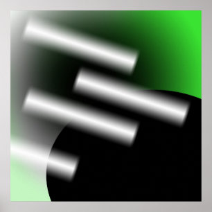 Abstract Green with Rays of Light AP0005 Poster