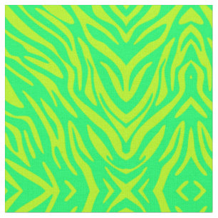 Abstract Green Zebra Fabric