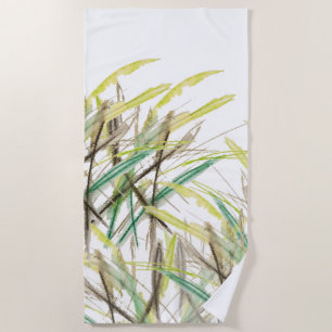 Abstract Greenery Watercolor Hand-painted Beach Towel