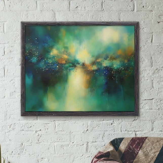 Abstract Greens and Blues Modern Painting Poster (Creator Uploaded)