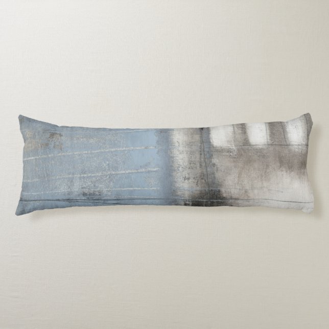 Abstract Grey & Blue Painting Body Cushion (Front)