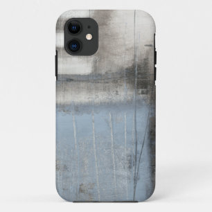 Abstract Grey & Blue Painting iPhone 11 Case