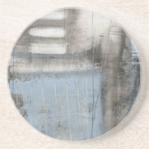 Abstract Grey & Blue Painting Coaster