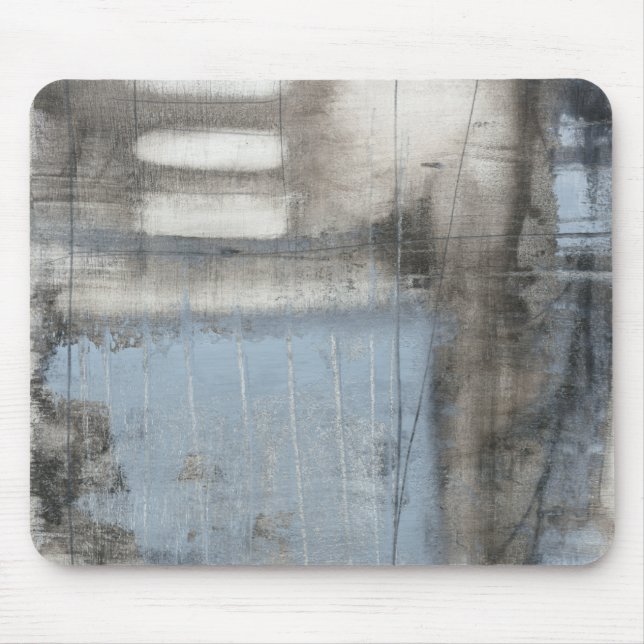 Abstract Grey & Blue Painting Mouse Pad (Front)