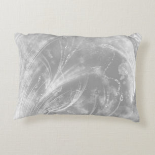 Abstract Grey Dandelions and fireflies Decorative Cushion