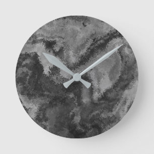 Abstract Grey Diffusion Round Clock