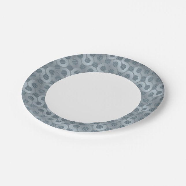 Abstract grey flow background paper plate (Angled)