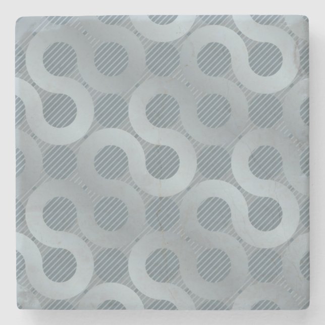 Abstract grey flow background stone coaster (Front)