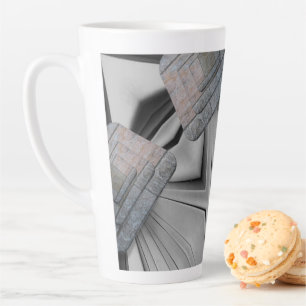 Abstract Grey Latte Mug