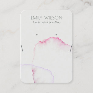 Abstract Grey Pink Purple Earring Necklace Display Business Card