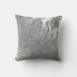 Abstract Grey Silver Monochrom VIP Marble Pastel Cushion