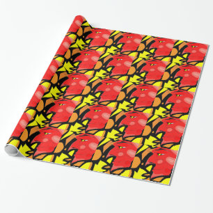 Abstract Grinning Devil Art Wrapping Paper
