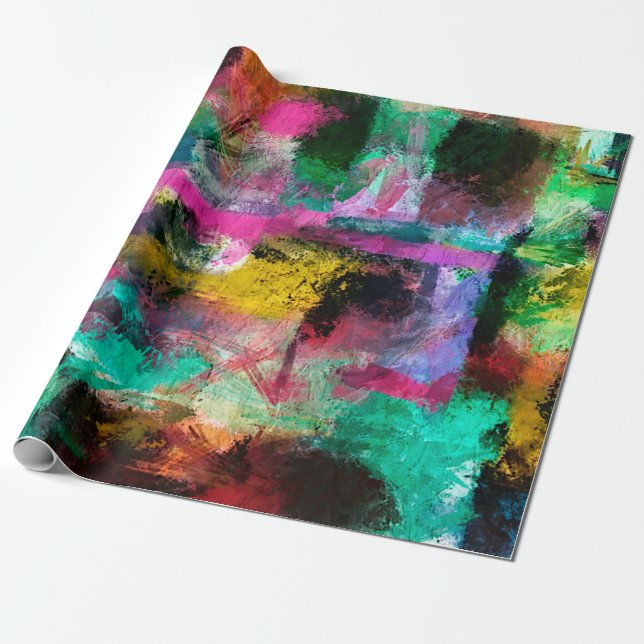 abstract grunge background from colour chaotic blu wrapping paper (Unrolled)
