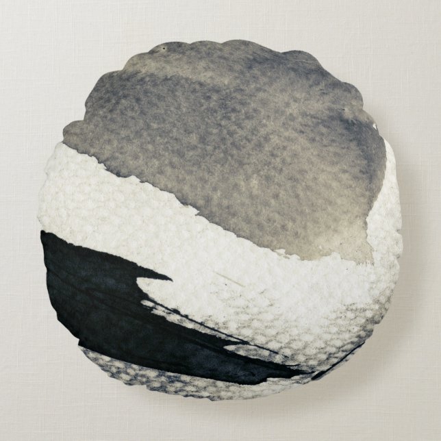 Abstract grunge background, ink texture. 4 round cushion (Front)