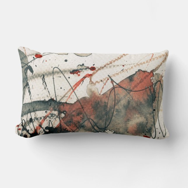 Abstract grunge background, ink texture. 5 lumbar cushion (Front)