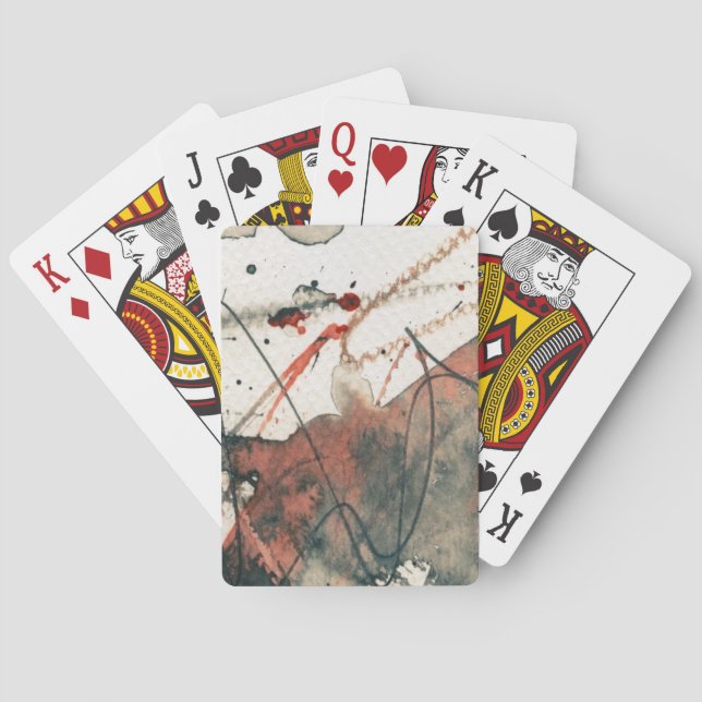 Abstract grunge background, ink texture. 5 playing cards (Back)