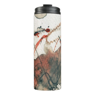 Abstract grunge background, ink texture. 5 thermal tumbler