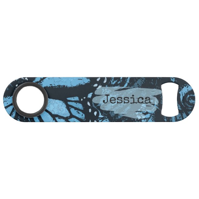 Abstract Grunge Blue Butterfly Art Personalised (Front (Horizontal))
