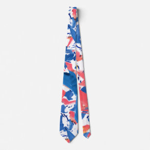 Abstract Grunge Floral Pattern Tie
