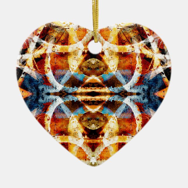 Abstract grunge graffiti pattern ceramic tree decoration (Front)