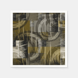 Abstract grunge, monochrome brown napkin
