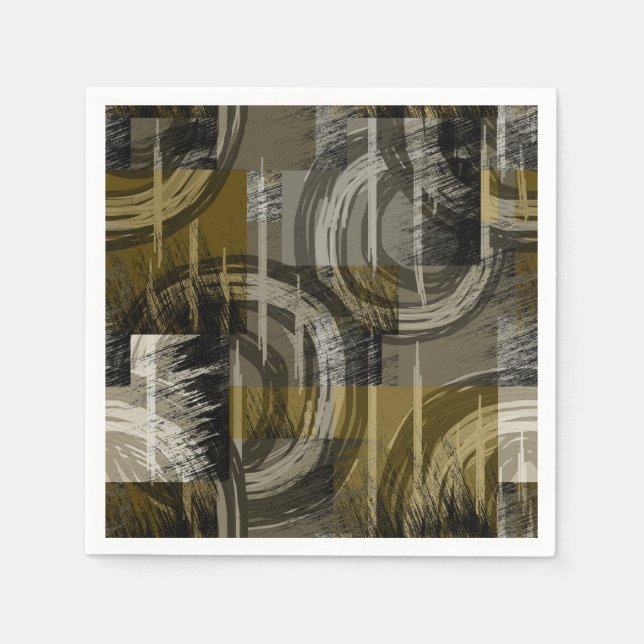 Abstract grunge, monochrome brown napkin (Front)