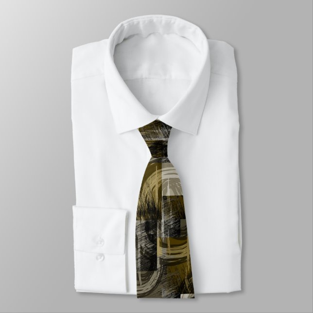 Abstract grunge, monochrome brown tie (Tied)
