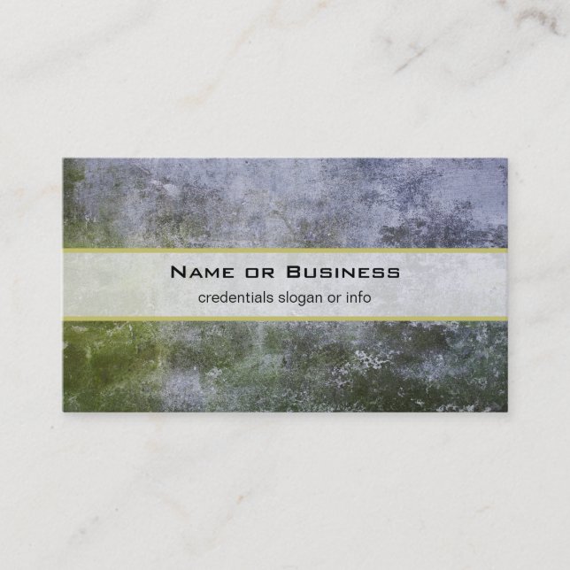 Abstract Grunge Moss Covered Stone Wall Texture Business Card (Front)