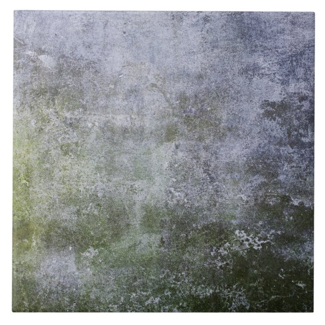 Abstract Grunge Moss Covered Stone Wall Texture Tile (Front)
