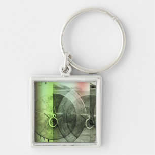 Abstract Grunge Ring n Star Key Chain