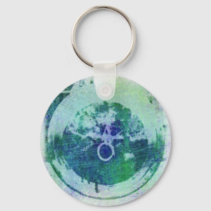 Abstract Grunge Ring n Star Key Chain