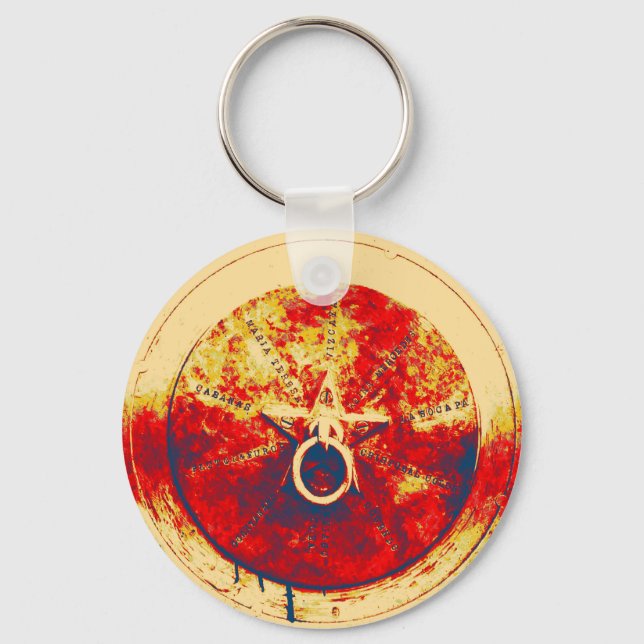 Abstract Grunge Ring n Star Key Chain (Front)