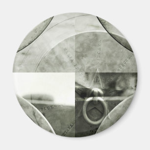 Abstract Grunge Ring n Star Magnet