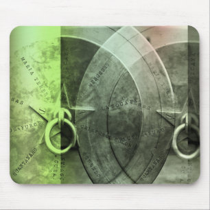 Abstract Grunge Ring n Star Mouse Pad