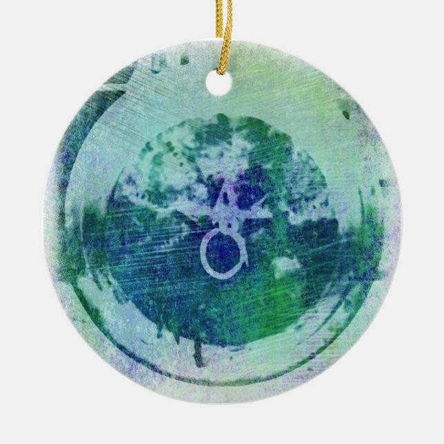 Abstract Grunge Ring n Star Ornament (Front)