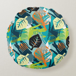Abstract Grunge: Rough Seamless Surface. Round Cushion
