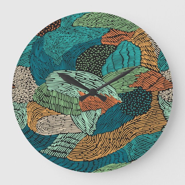Abstract Grunge: Seamless Pattern Design. Large Clock (Front)