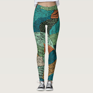 Abstract Grunge: Seamless Pattern Design. Leggings