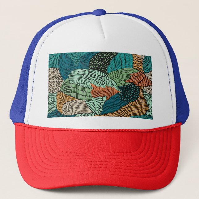 Abstract Grunge: Seamless Pattern Design. Trucker Hat (Front)