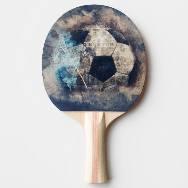 Abstract Grunge Soccer Ping Pong Paddle (Front)