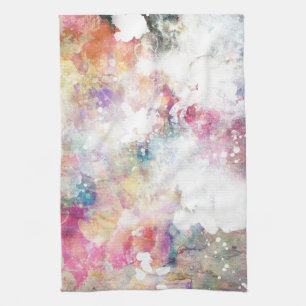 Abstract grunge texture with watercolor paint 2 tea towel