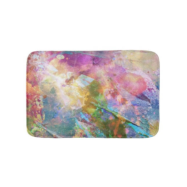 Abstract grunge texture with watercolor paint 3 bath mat (Front)
