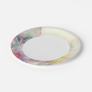 Abstract grunge texture with watercolor paint paper plate