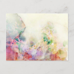 Abstract grunge texture with watercolor paint postcard