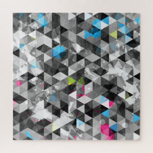 Abstract grunge triangles: seamless pattern. jigsaw puzzle