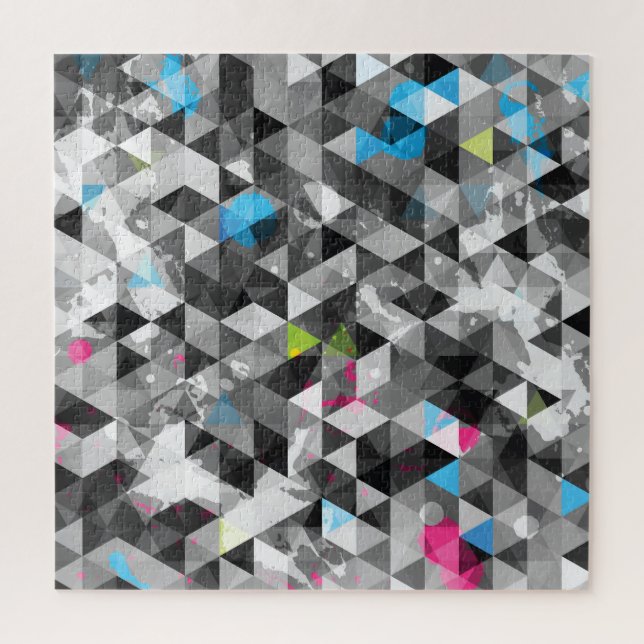 Abstract grunge triangles: seamless pattern. jigsaw puzzle (Vertical)